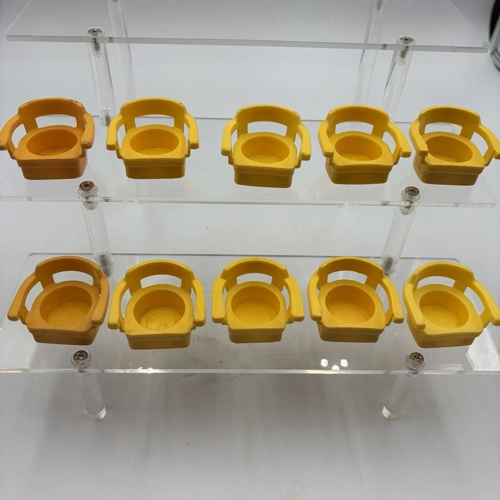 10 Fisher Price Little People Captains Kitchen Chairs Triangle Yellow High Chair